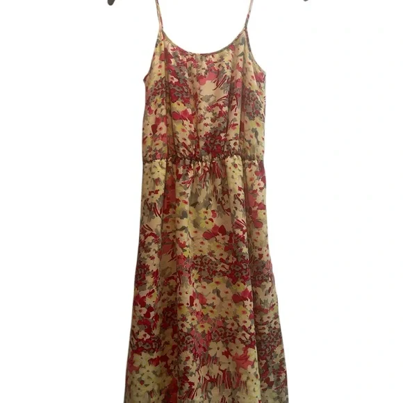 Banana Republic Cream Maxi Dress with Red Floral Print - Picture 1 of 3